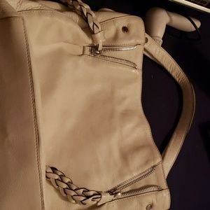 White medium sized Italian leather handbags